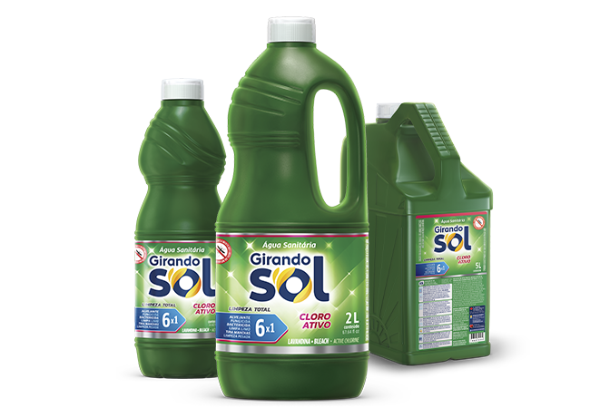 Linha de Água Sanitária com Cloro Ativo Girando Sol