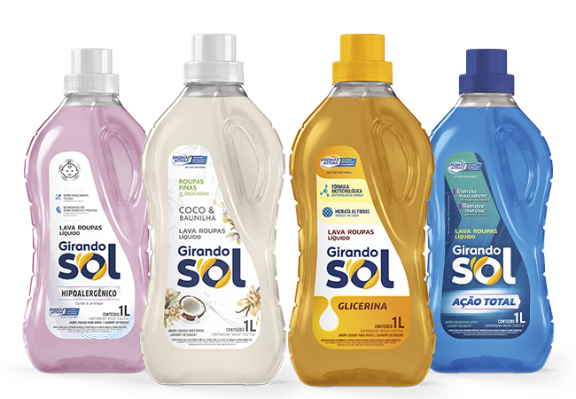 Linha de Lava Roupas Líquido Girando Sol