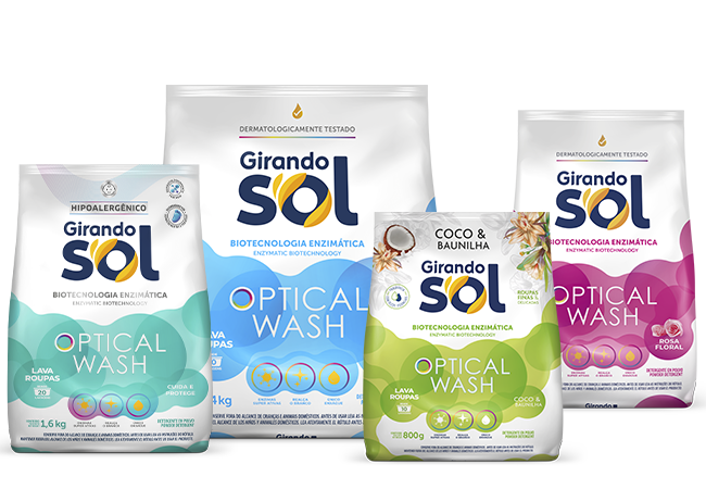 Linha de Lava Roupas em Pó Girando Sol