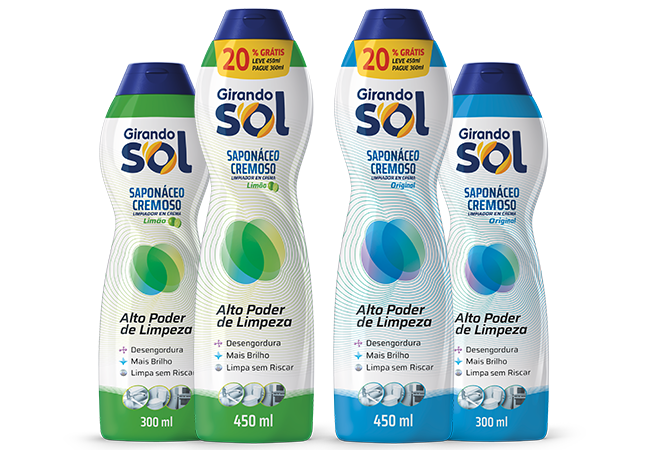 Linha de Saponáceo Cremoso Girando Sol