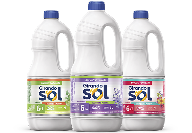 Linha de Alvejante de Roupas Perfumado Girando Sol