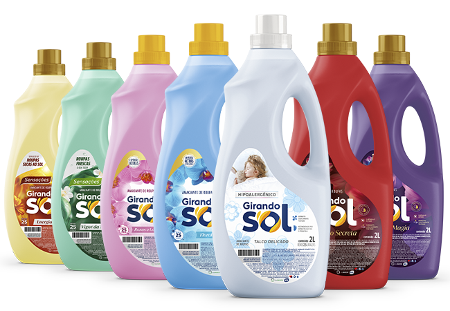 Linha de Amaciante de Roupas Diluído Girando Sol