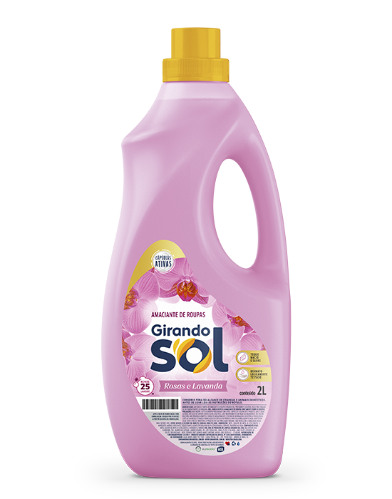Embalagem Amaciante de Roupas Diluído Rosas e Lavanda