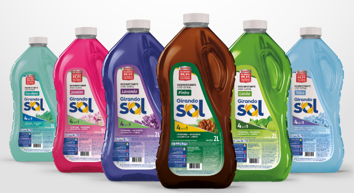 Linha de Desinfetantes Girando Sol está de cara nova: mais modernidade e eficiência